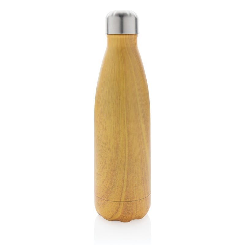 Load image into Gallery viewer, Vacuum insulated stainless steel bottle with wood print - Custom Wood Designs
