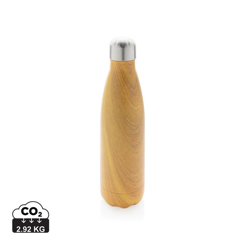 Load image into Gallery viewer, Vacuum insulated stainless steel bottle with wood print - Custom Wood Designs
