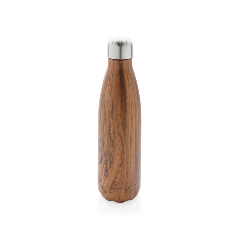 Load image into Gallery viewer, Vacuum insulated stainless steel bottle with wood print - Custom Wood Designs
