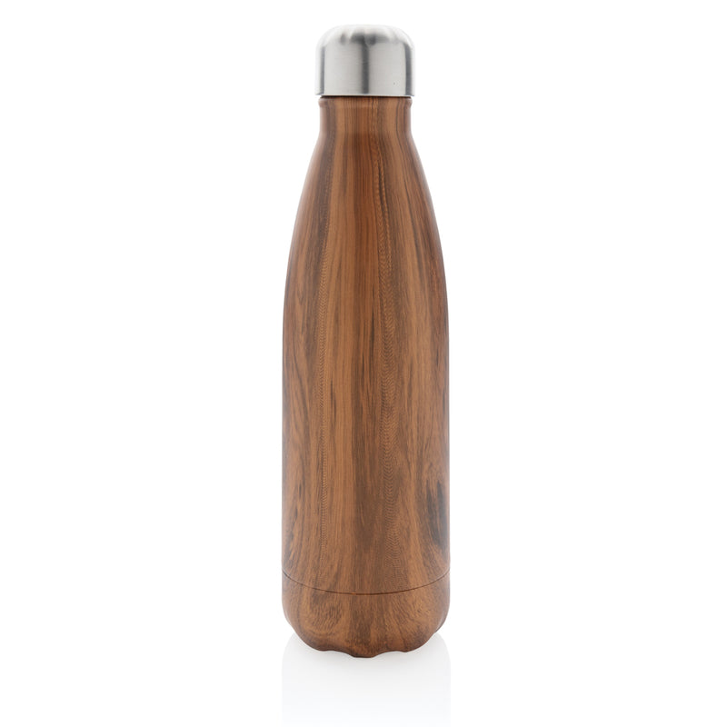 Load image into Gallery viewer, Vacuum insulated stainless steel bottle with wood print - Custom Wood Designs
