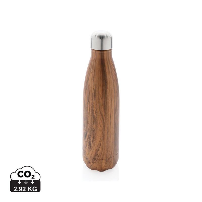 Load image into Gallery viewer, Vacuum insulated stainless steel bottle with wood print - Custom Wood Designs
