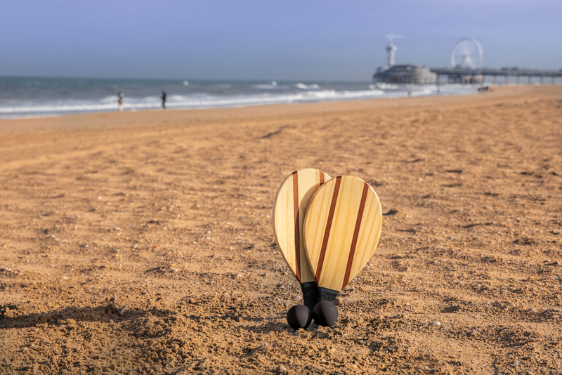 Load image into Gallery viewer, Wooden frescobol tennis set - Custom Wood Designs
