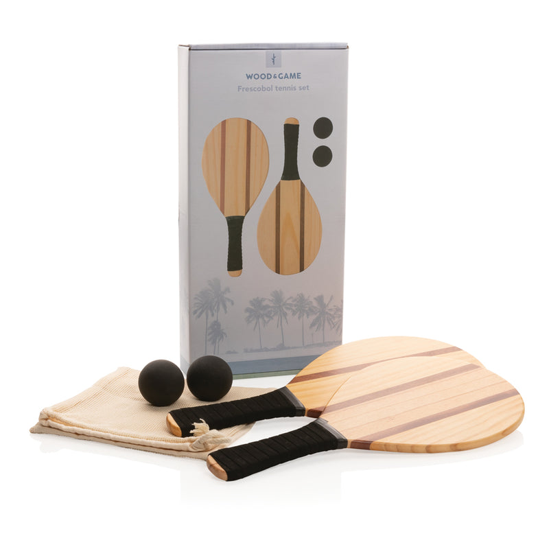 Load image into Gallery viewer, Wooden frescobol tennis set - Custom Wood Designs
