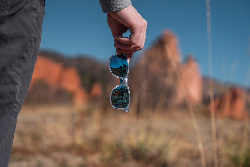 Load image into Gallery viewer, Gleam RCS recycled PC mirror lens sunglasses - Custom Wood Designs

