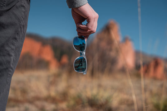 Gleam RCS recycled PC mirror lens sunglasses - Custom Wood Designs