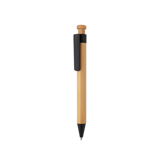 Bamboo pen with wheatstraw clip - Custom Wood Designs