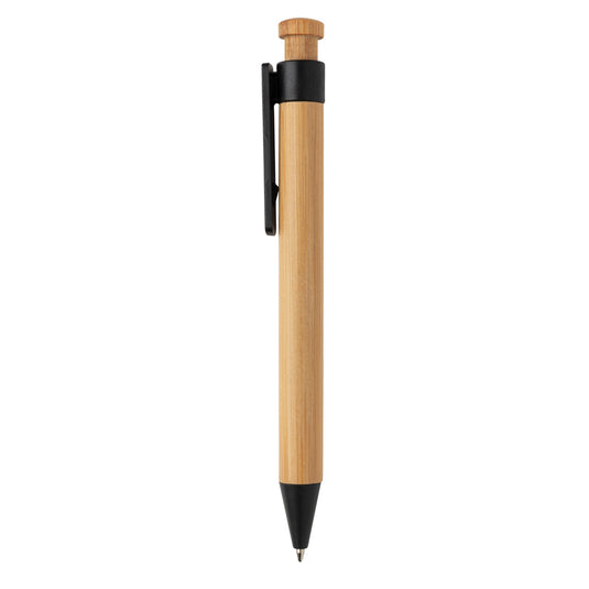 Bamboo pen with wheatstraw clip - Custom Wood Designs