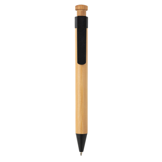 Bamboo pen with wheatstraw clip - Custom Wood Designs