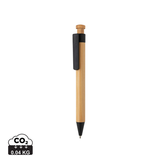 Bamboo pen with wheatstraw clip - Custom Wood Designs