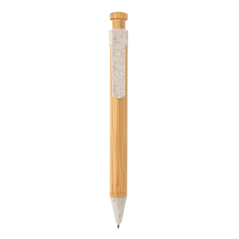 Load image into Gallery viewer, Bamboo pen with wheatstraw clip - Custom Wood Designs
