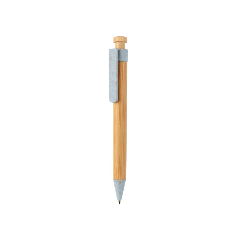 Load image into Gallery viewer, Bamboo pen with wheatstraw clip - Custom Wood Designs
