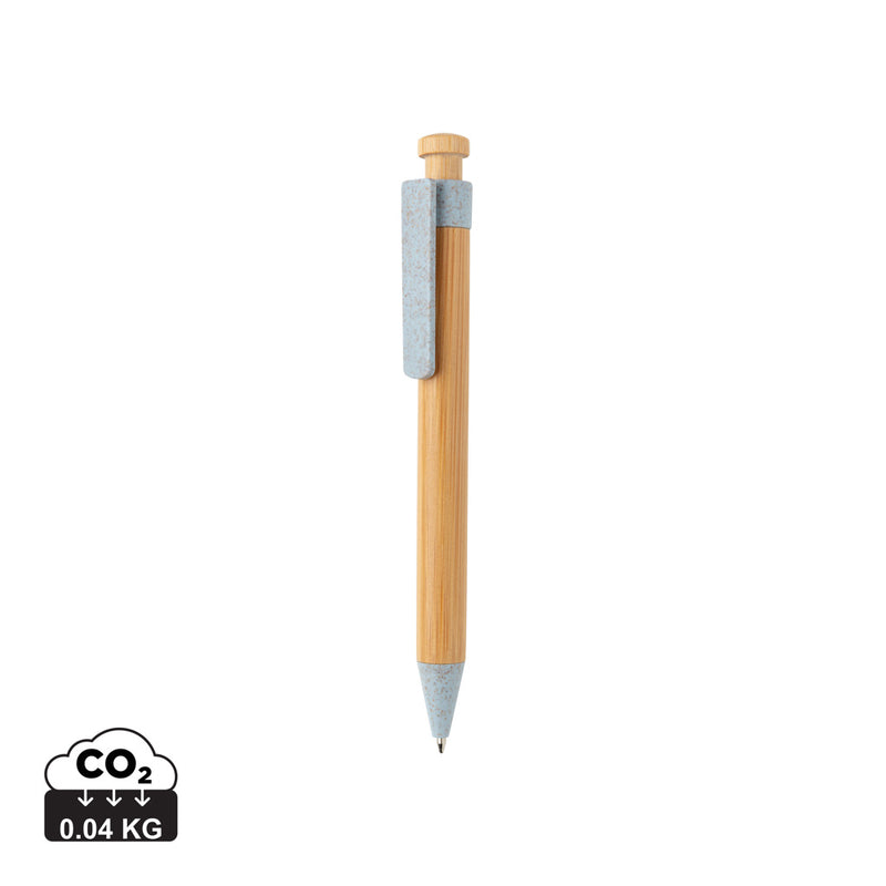 Load image into Gallery viewer, Bamboo pen with wheatstraw clip - Custom Wood Designs
