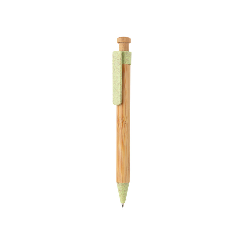 Load image into Gallery viewer, Bamboo pen with wheatstraw clip - Custom Wood Designs
