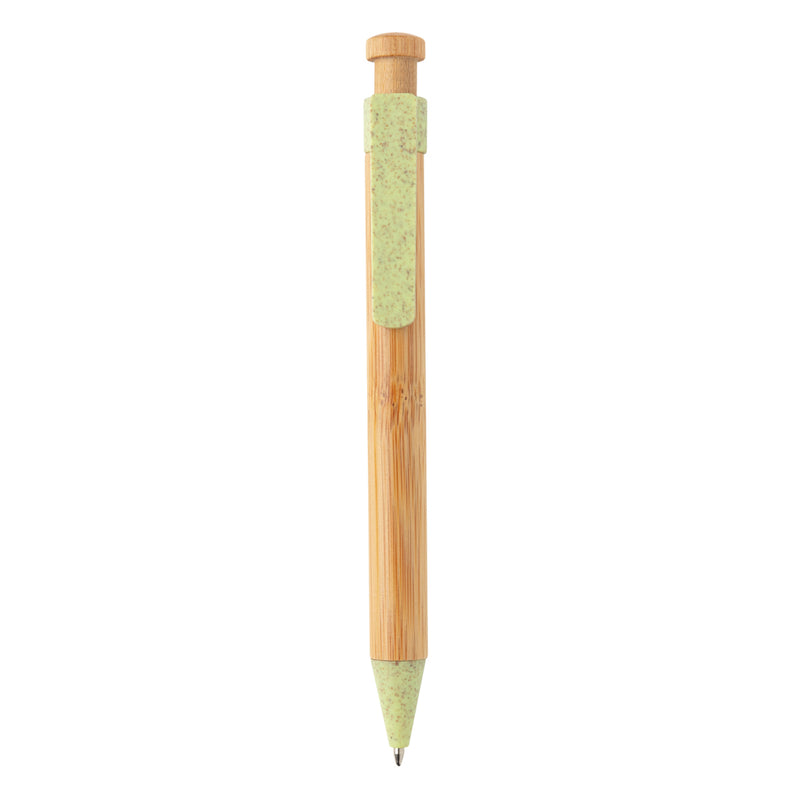 Load image into Gallery viewer, Bamboo pen with wheatstraw clip - Custom Wood Designs

