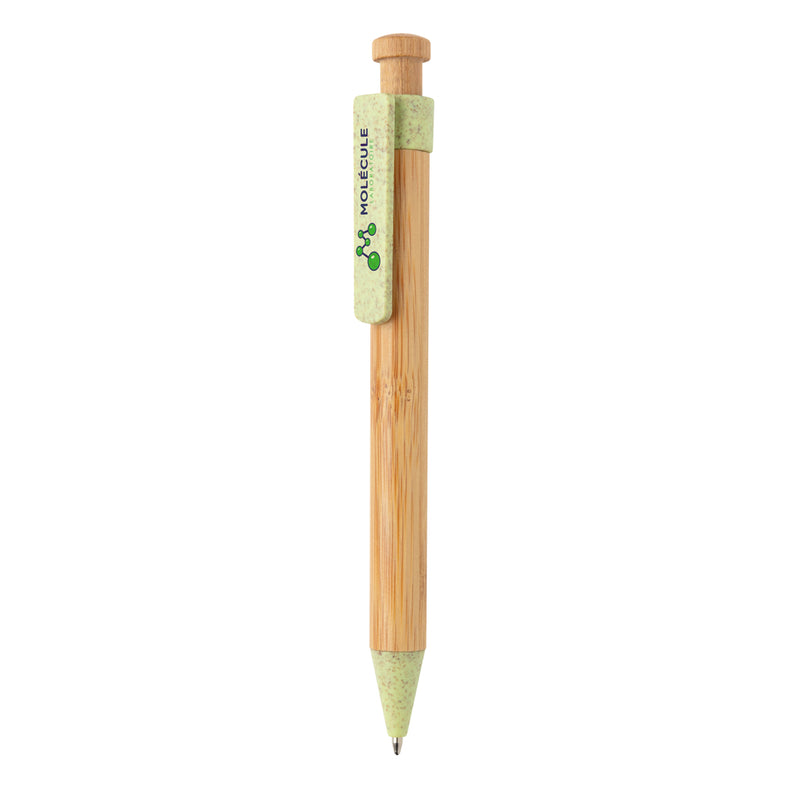 Load image into Gallery viewer, Bamboo pen with wheatstraw clip - Custom Wood Designs
