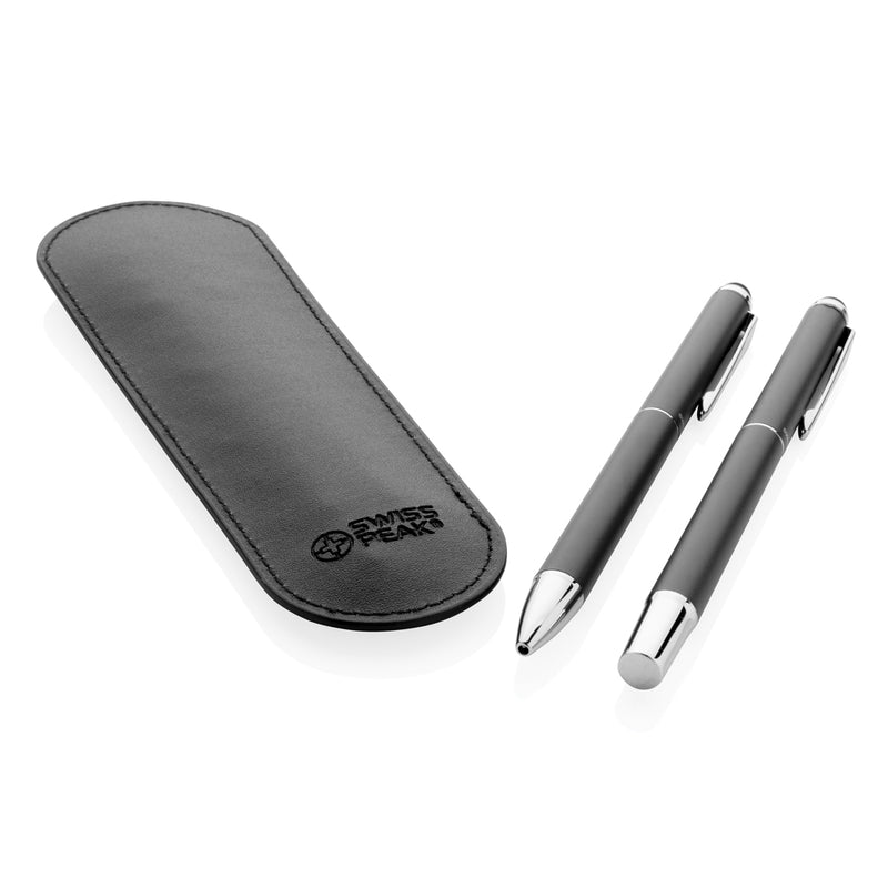 Load image into Gallery viewer, Swiss Peak deluxe pen set in PU pouch - Custom Wood Designs
