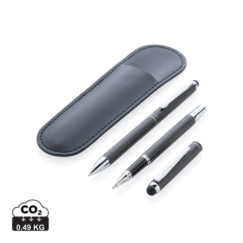 Load image into Gallery viewer, Swiss Peak deluxe pen set in PU pouch - Custom Wood Designs
