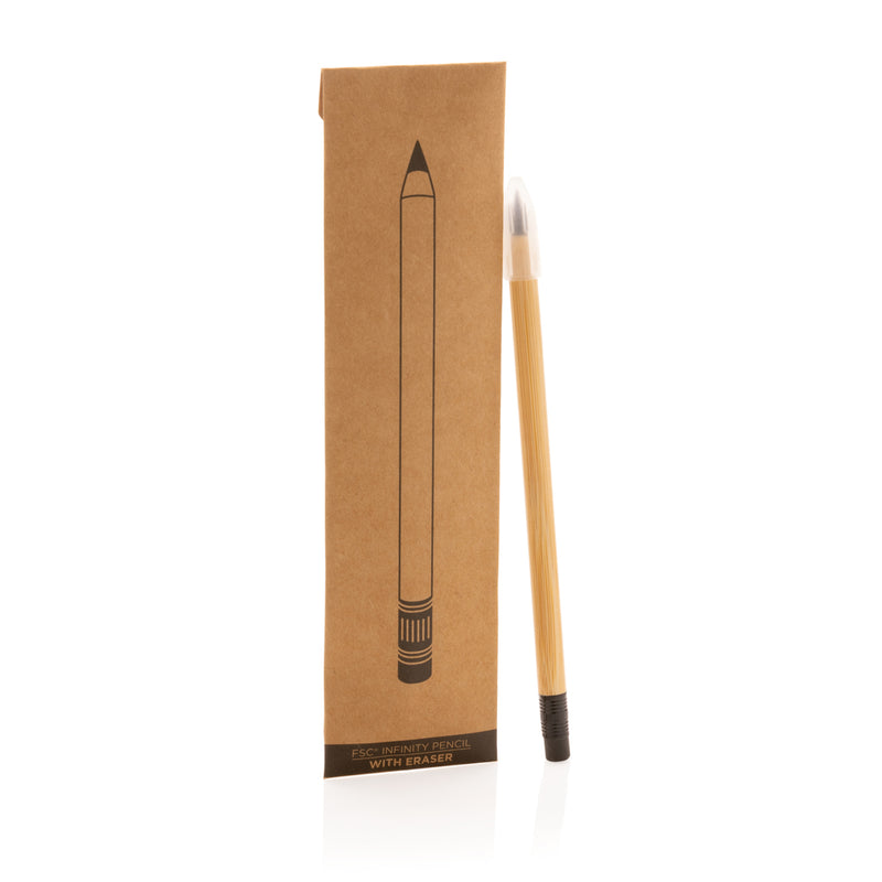 Load image into Gallery viewer, Bamboo infinity pencil with eraser - Custom Wood Designs

