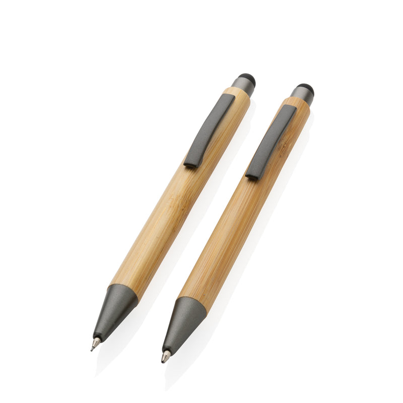Load image into Gallery viewer, Bamboo modern pen set in box - Custom Wood Designs
