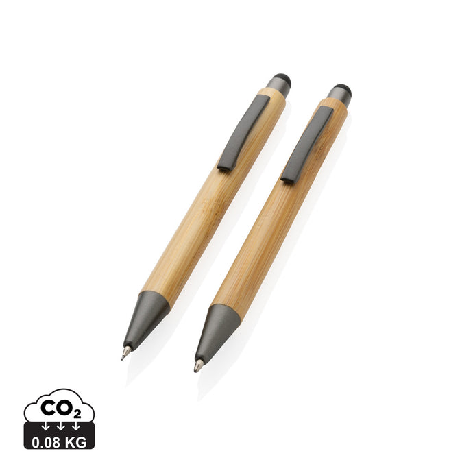 Bamboo modern pen set in box - Custom Wood Designs
