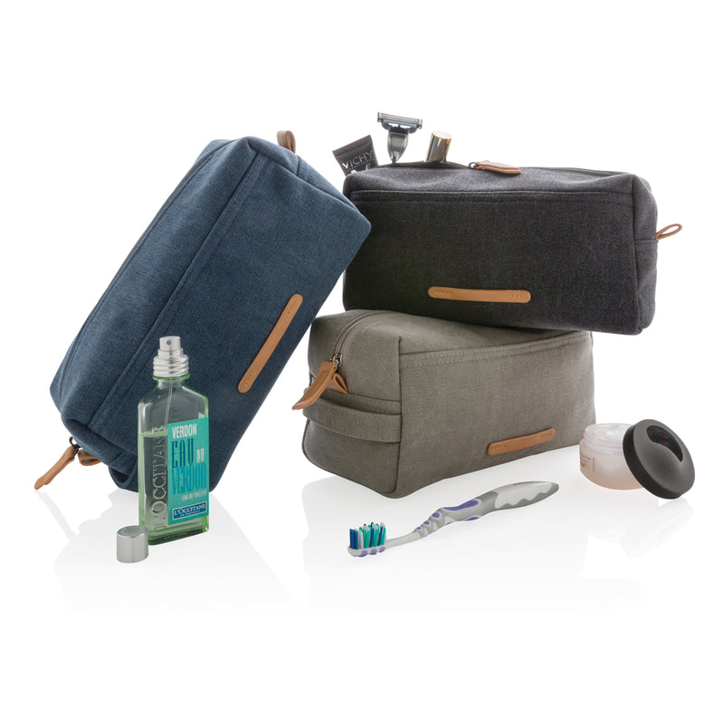 Load image into Gallery viewer, Canvas toiletry bag PVC free - Custom Wood Designs
