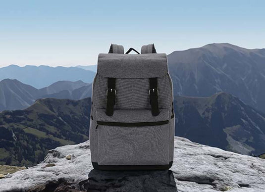 Laptop backpack with magnetic buckle straps - Custom Wood Designs