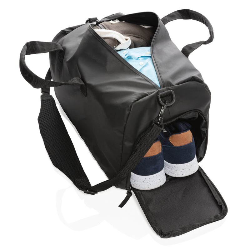 Load image into Gallery viewer, Fashion black weekend bag PVC free - Custom Wood Designs

