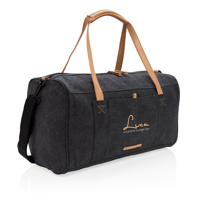Load image into Gallery viewer, Canvas travel/weekend bag PVC free - Custom Wood Designs
