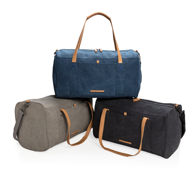 Load image into Gallery viewer, Canvas travel/weekend bag PVC free - Custom Wood Designs
