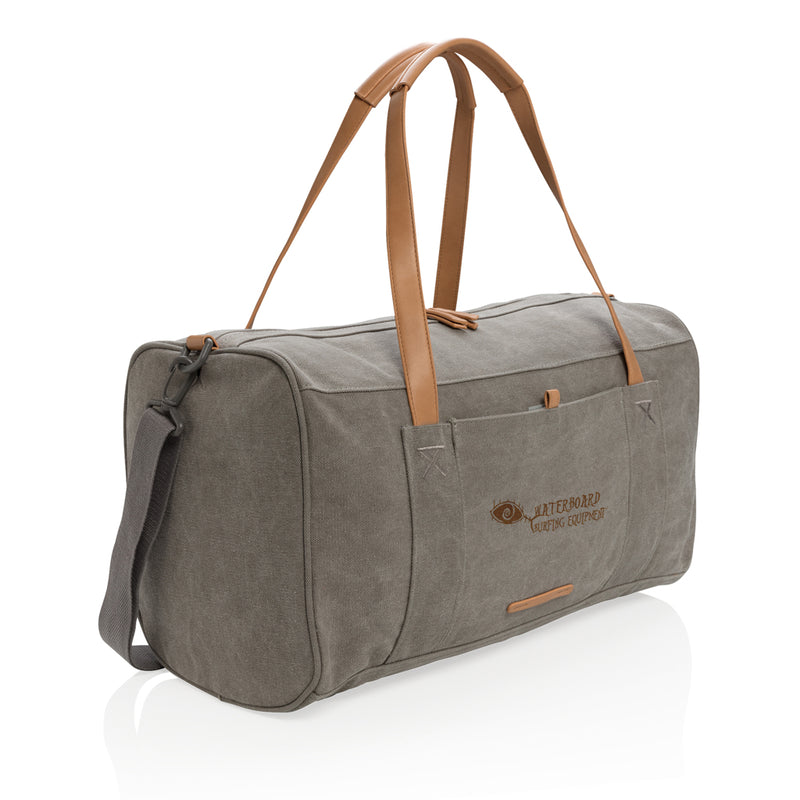Load image into Gallery viewer, Canvas travel/weekend bag PVC free - Custom Wood Designs

