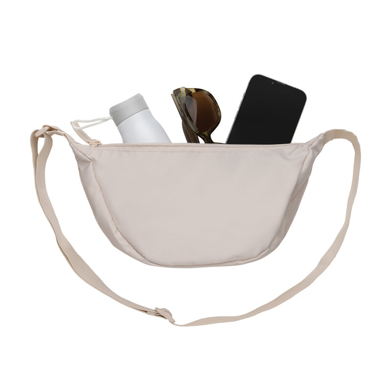 Load image into Gallery viewer, Crescent AWARE™ RPET half moon sling bag - Custom Wood Designs
