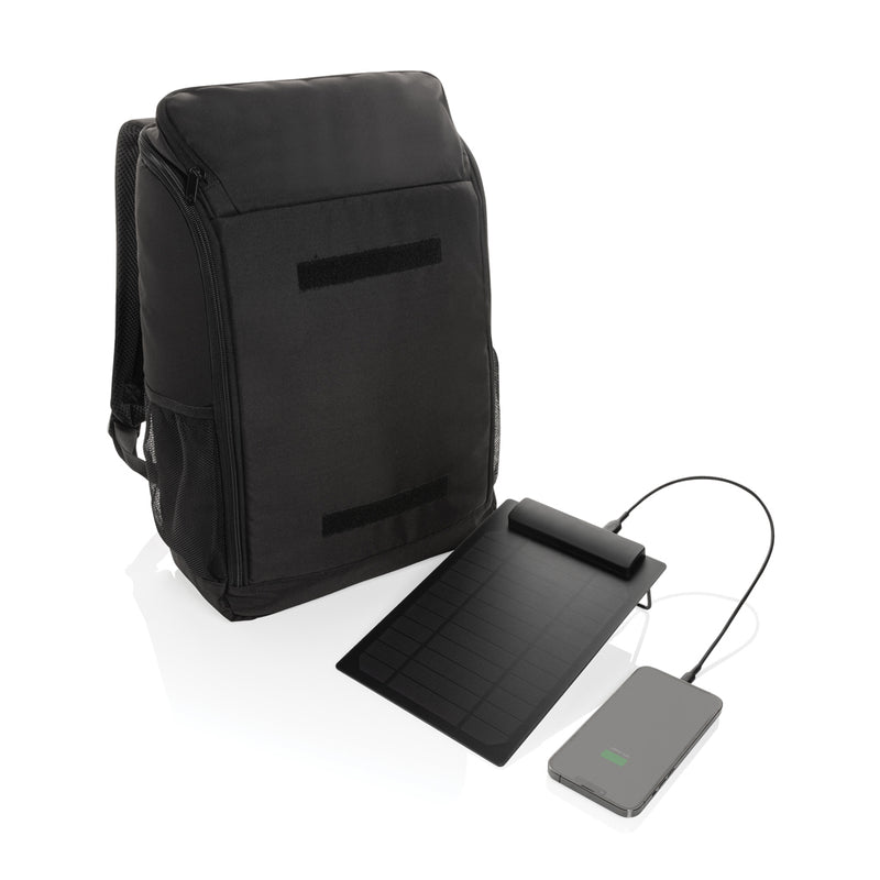 Load image into Gallery viewer, RPET deluxe backpack with 5W solar panel - Custom Wood Designs
