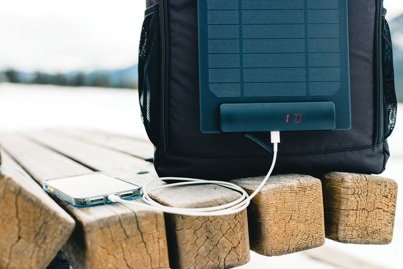 Load image into Gallery viewer, RPET deluxe backpack with 5W solar panel - Custom Wood Designs
