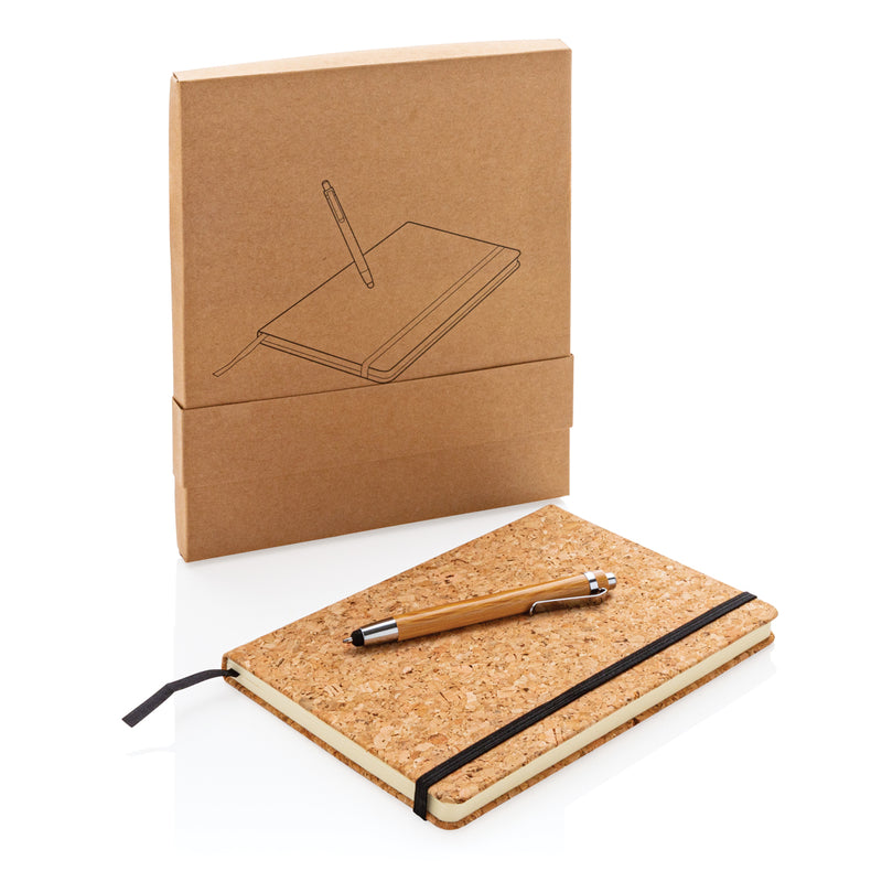 Load image into Gallery viewer, A5 notebook with bamboo pen including stylus - Custom Wood Designs
