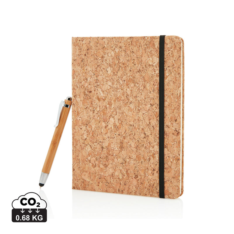 Load image into Gallery viewer, A5 notebook with bamboo pen including stylus - Custom Wood Designs
