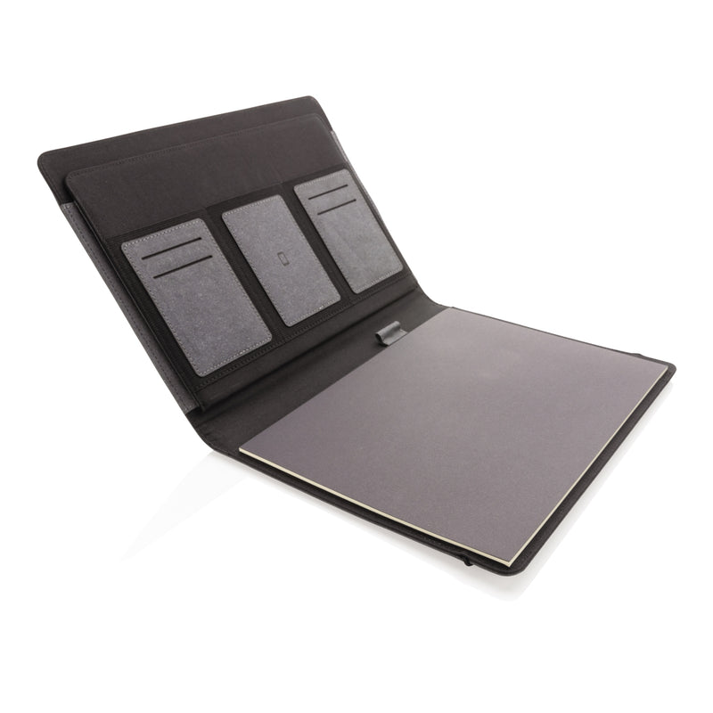 Load image into Gallery viewer, Recycled leather A4 portfolio - Custom Wood Designs
