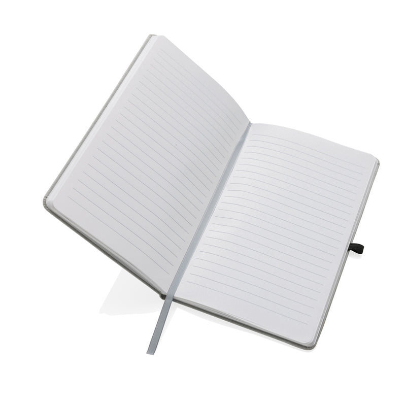 Load image into Gallery viewer, GRS Recycled leather hardcover notebook A5 - Custom Wood Designs
