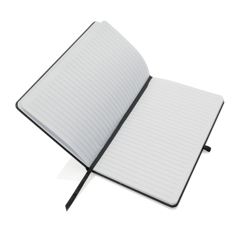 Load image into Gallery viewer, GRS Recycled leather hardcover notebook A5 - Custom Wood Designs
