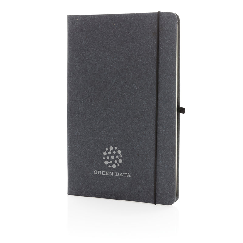 Load image into Gallery viewer, GRS Recycled leather hardcover notebook A5 - Custom Wood Designs
