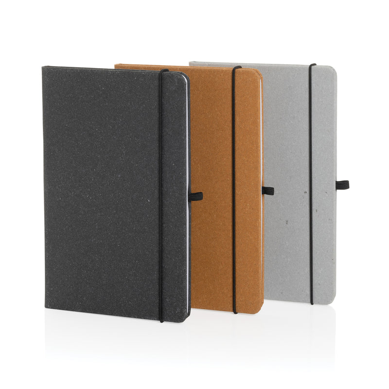 Load image into Gallery viewer, GRS Recycled leather hardcover notebook A5 - Custom Wood Designs
