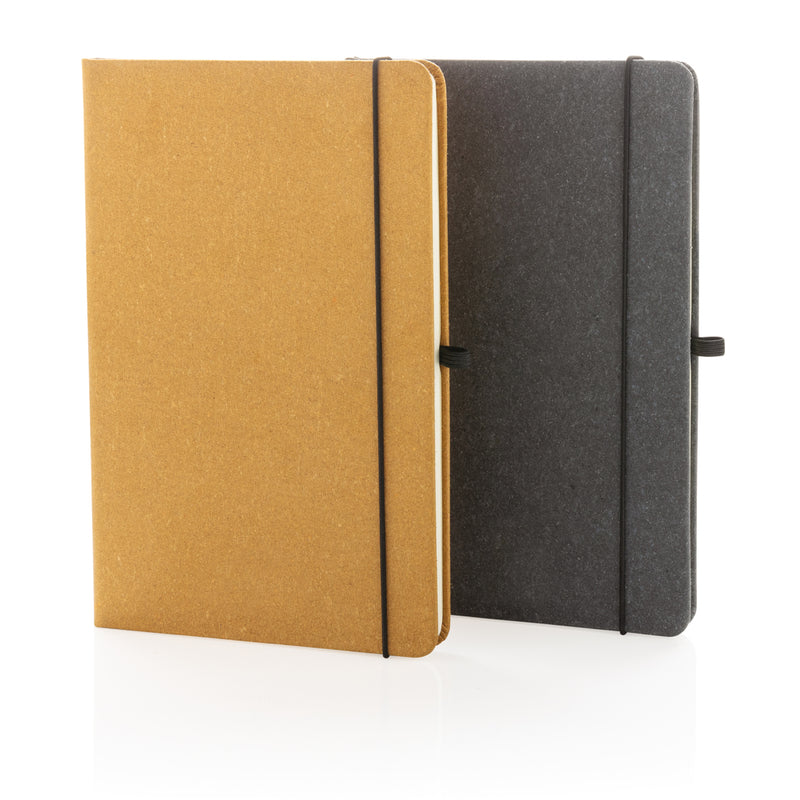 Load image into Gallery viewer, GRS Recycled leather hardcover notebook A5 - Custom Wood Designs
