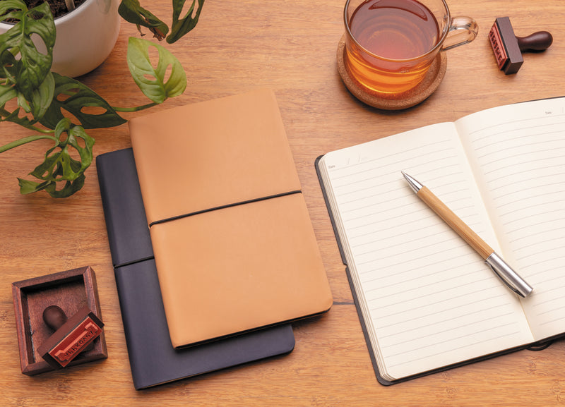 Load image into Gallery viewer, Modern deluxe softcover A5 notebook - Custom Wood Designs
