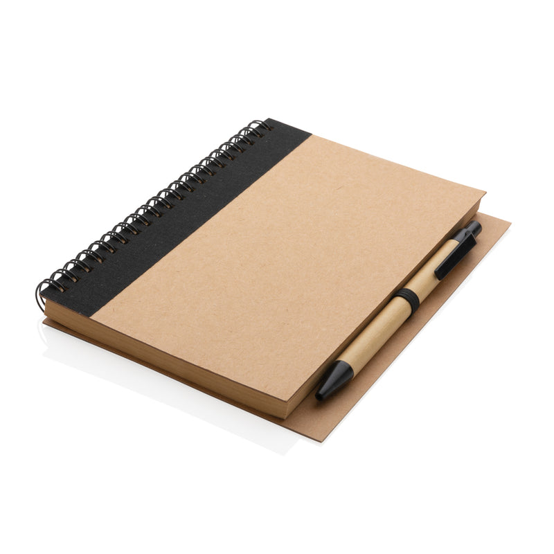 Load image into Gallery viewer, Kraft spiral notebook with pen - Custom Wood Designs
