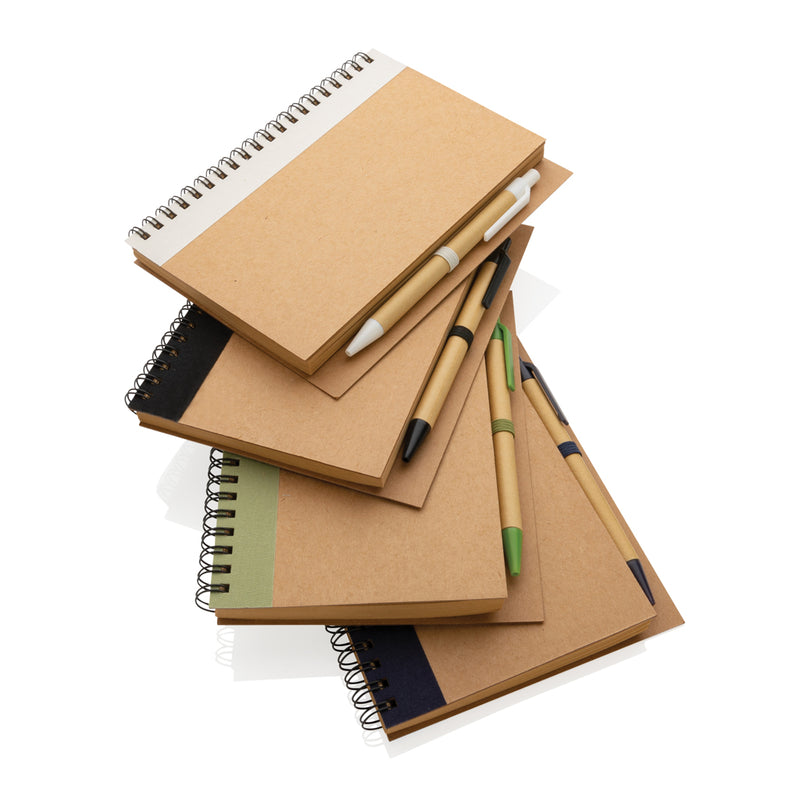 Load image into Gallery viewer, Kraft spiral notebook with pen - Custom Wood Designs
