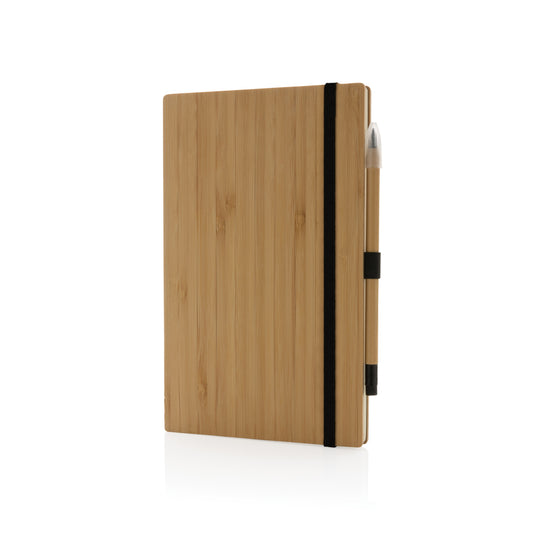 Bamboo notebook and infinity pencil set - Custom Wood Designs