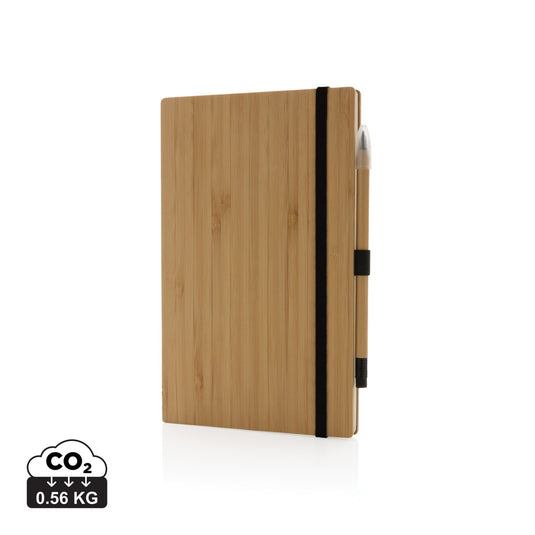 Bamboo notebook and infinity pencil set - Custom Wood Designs
