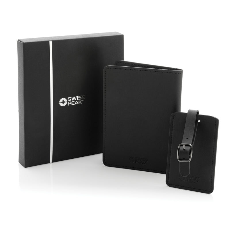 Load image into Gallery viewer, Swiss Peak GRS recycled PU travel gift set - Custom Wood Designs

