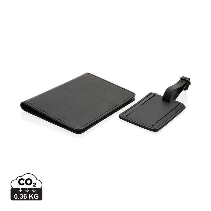 Swiss Peak GRS recycled PU travel gift set - Custom Wood Designs