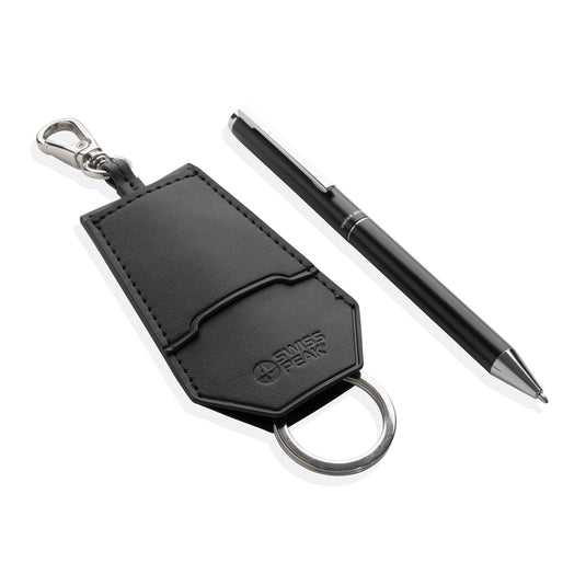 SP Tula RCS certified recycled PU key holder and pen set - Custom Wood Designs