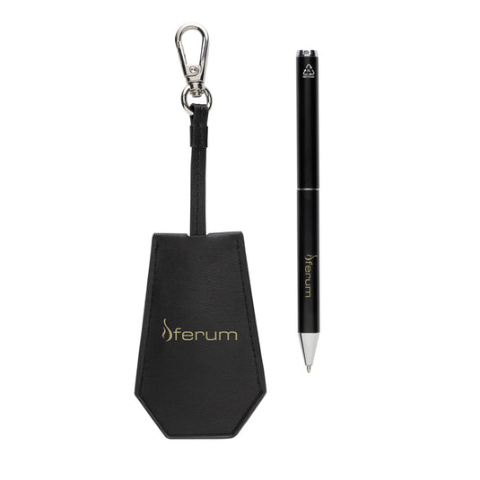 SP Tula RCS certified recycled PU key holder and pen set - Custom Wood Designs
